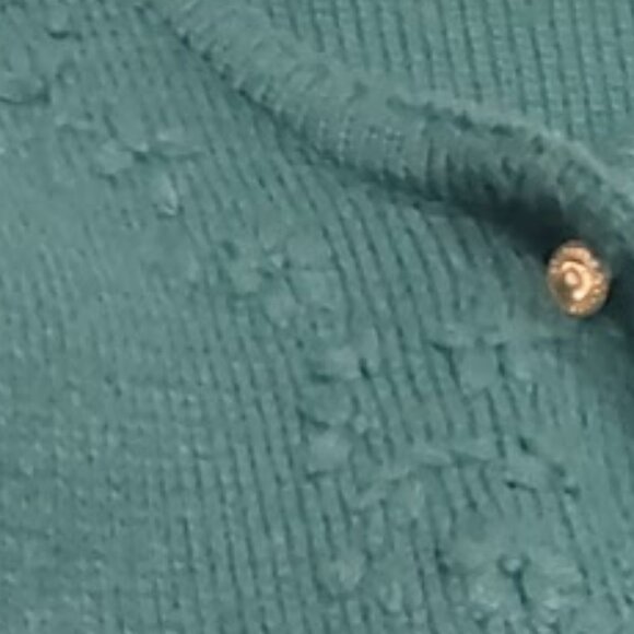 EMPRESS VINTAGE FOREST GREEN GOLD BUTTON FRONT CARDIGAN SWEATER 2 POCKETS XL - Picture 11 of 12